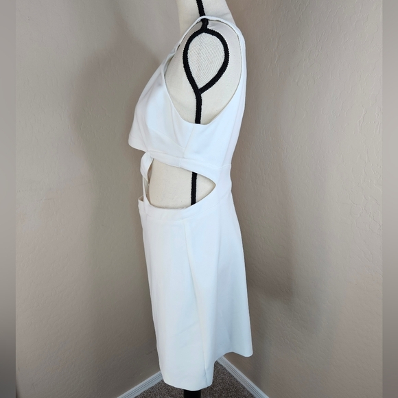 Likely Womens Isadora White Mini Dress Sz 10 Crossfront Cut-out Hip Clubbing Fun - Picture 7 of 14